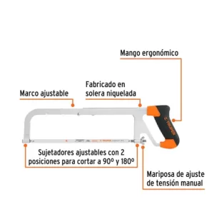 Arco 12" profesional ajustable de solera para segueta