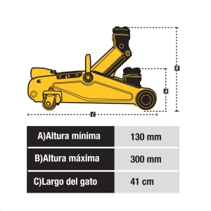 Gata hidráulica tipo patín 1.5t de 32 movimientos