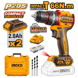 TALADRO ATORNILLADOR PERC 20V 66NM INGCO CIDLI20668