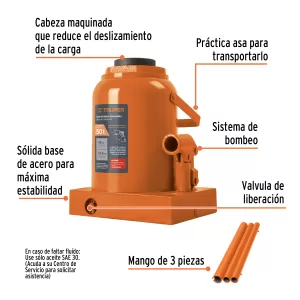Gata hidráulica tipo botella de 50 Ton, Truper 14821