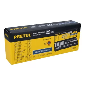 Juego de 22 herramientas 1/4" mm para mecánico 23980