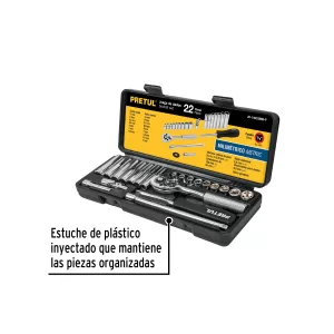 Juego de 22 herramientas 1/4" mm para mecánico 23980