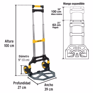 Carreta de mano Pretul DIA-100P color amarillo