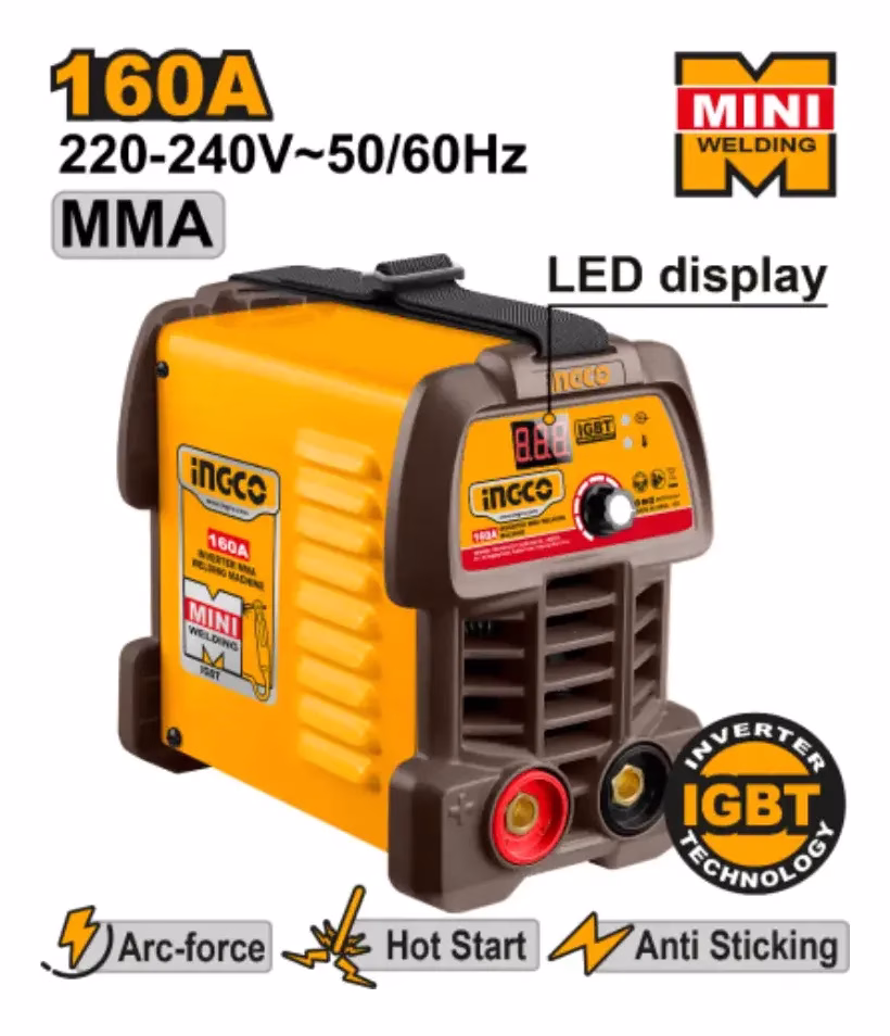 Soldadora Ingco Inverter 160amp Color Naranja Claro Frecuencia 50/60 - Imagen 2